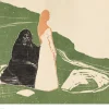 Plakat 50 x 70 cm. Edvard Munch, «To kvinner ved strandbredden»