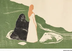 Plakat 50 x 70 cm. Edvard Munch, «To kvinner ved strandbredden»