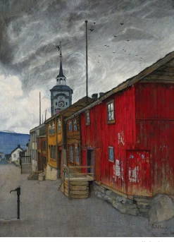 Plakat 50 x 70 cm. Harald Sohlberg, «Gate i Røros»