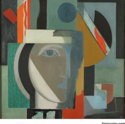 Plakat 50 x 50 cm. Ragnhild Kaarbø, «Komposisjon med hode»
