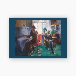 Postkort. Harriet Backer, «Ved pianoet»