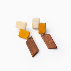 Øredobber. Angélica León, Solid Light X Nam #14. Hvit/gul